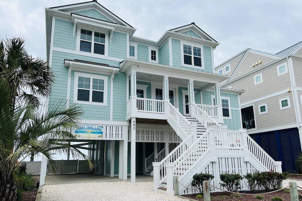 Exterior of vacation rental in Holden Beach, NC. 